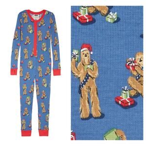 NWT Munki Munki x Star Wars Christmas Chewbacca Fitted One-Piece Pajamas Size 8